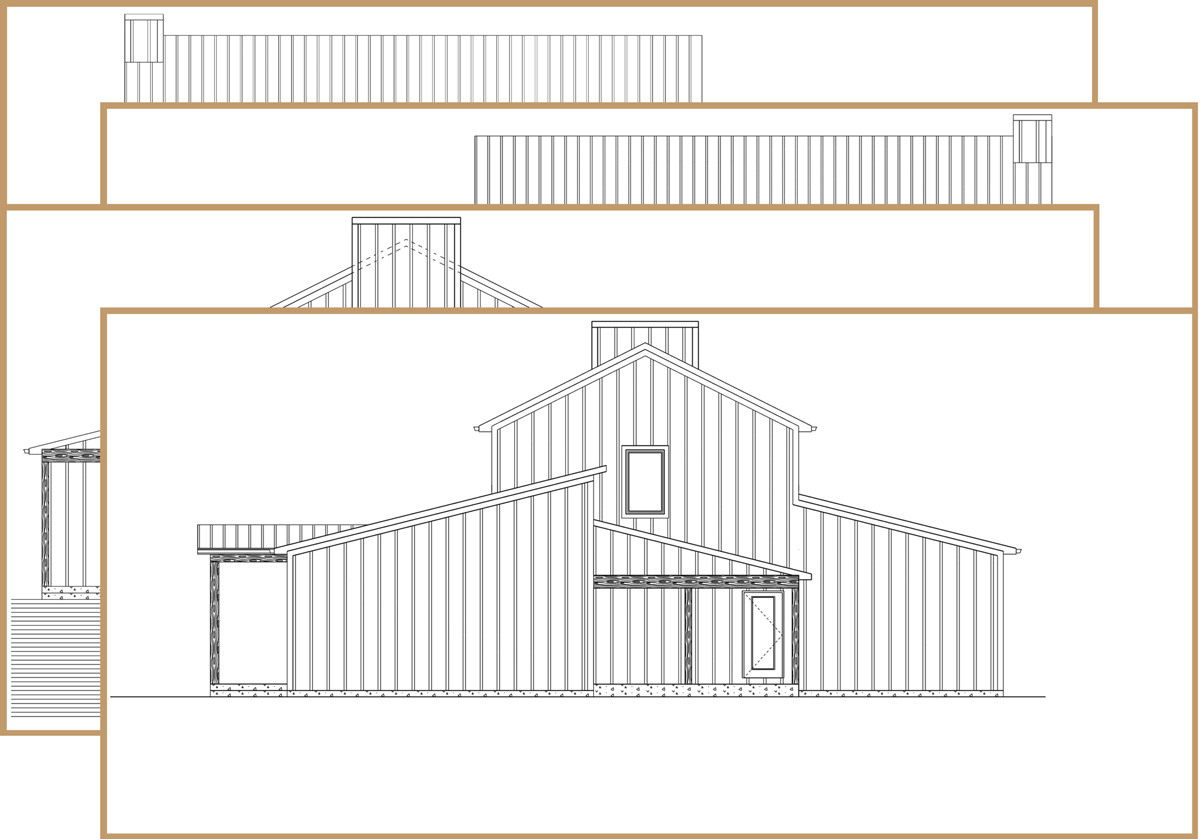 Package illustration representing four-side exterior design service