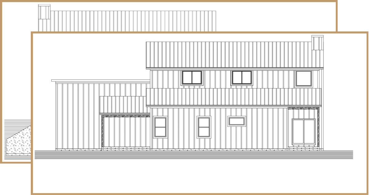 Package illustration representing two-side exterior design service