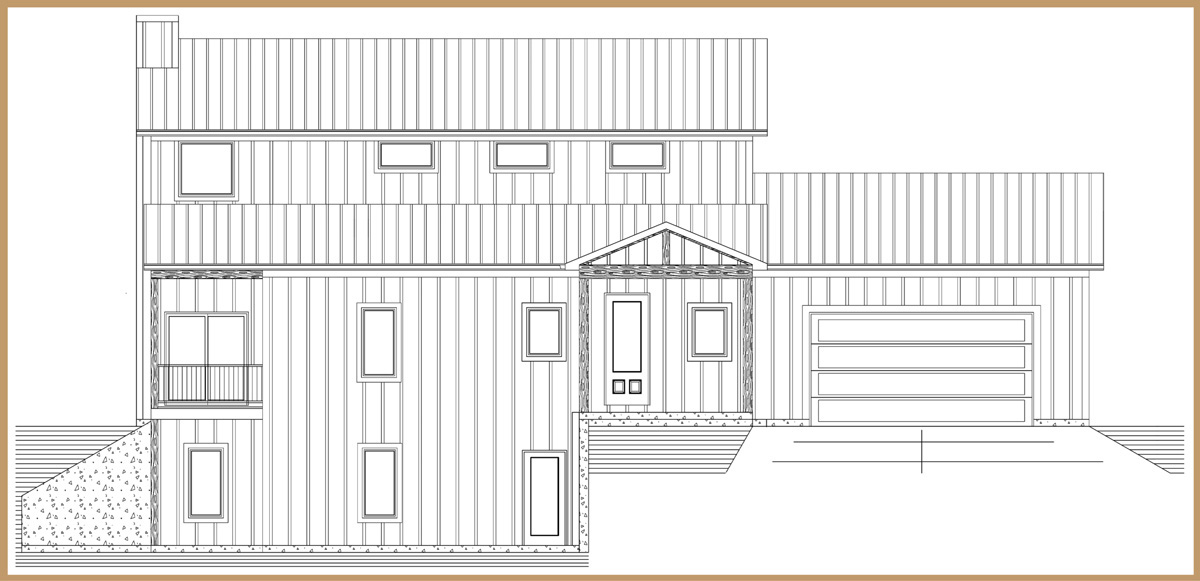 Package illustration representing one-side exterior design service