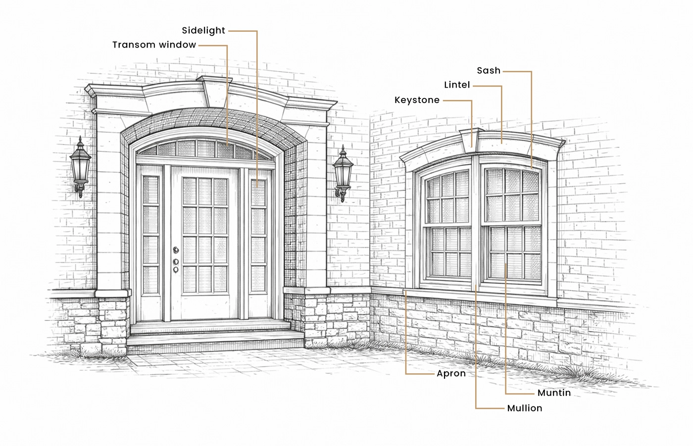 Windows and doors diagram illustrating main components